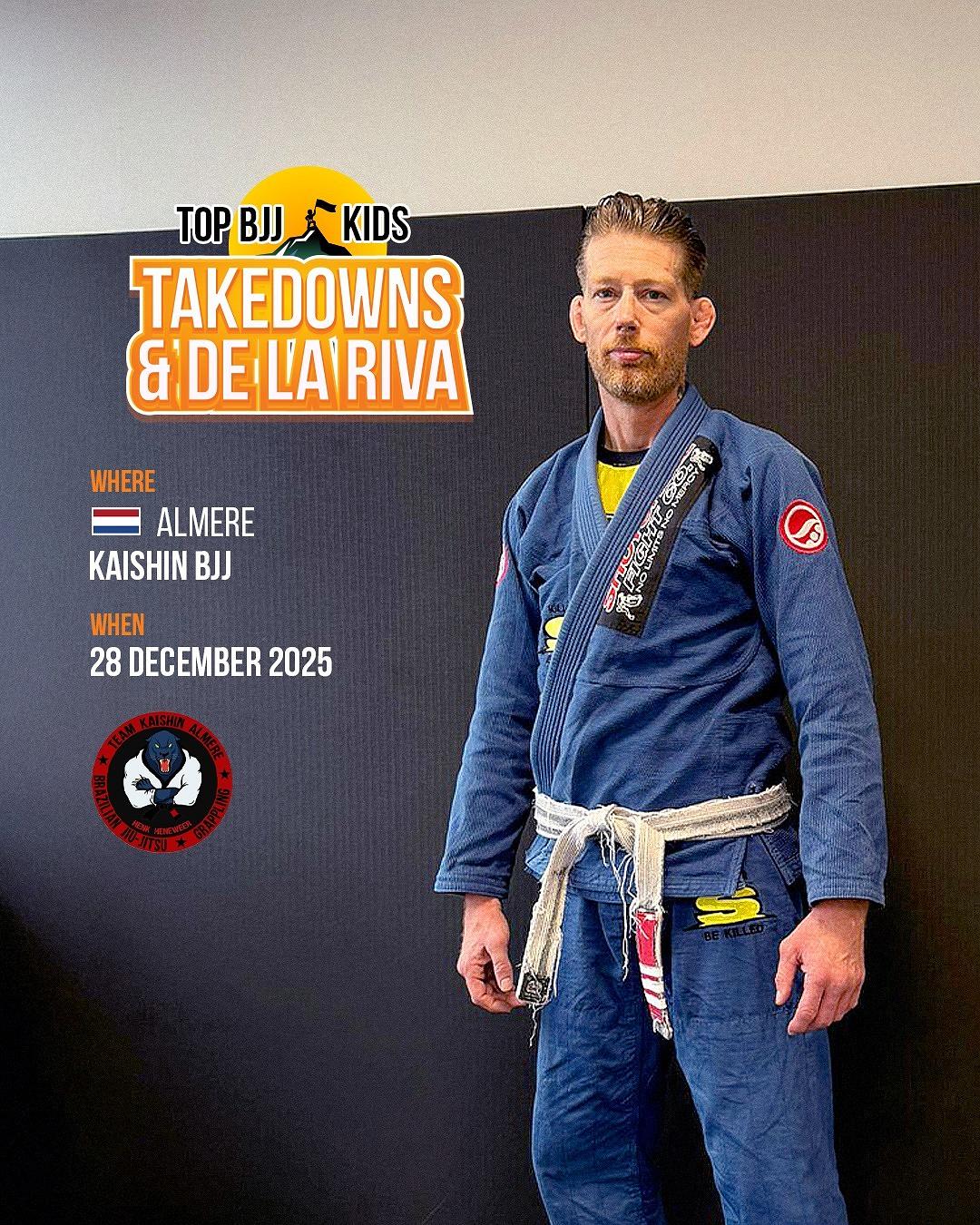 Event poster for TAKEDOWNS & DE LA RIVA