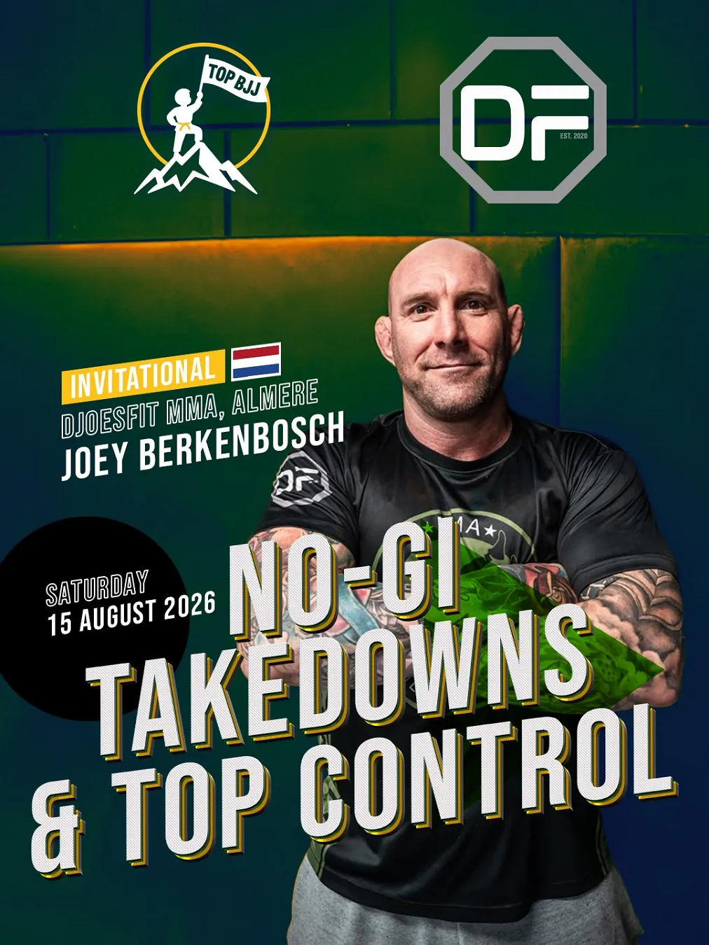 Session poster for NO-GI TAKEDOWNS & TOP CONTROL